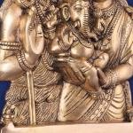 Brass Divine Family Wall Hanging | 11.5" x 7.5" x 1.5" | 2.70 kg | Lord Shiva Parvati Baby Ganesha | Sacred Hindu Art | Auspicious Decor | Jaipurio